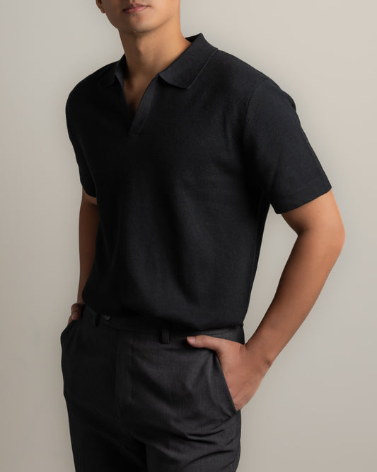 knitted-polo-tee-black-productshot-nineteen95