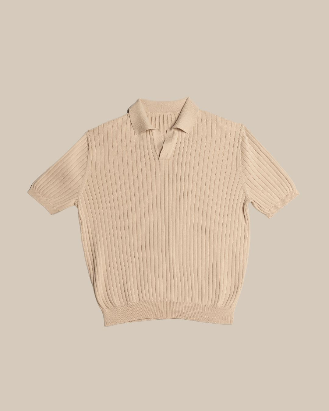 plain-knitted-striped-beige-polo-tee-front-nineteen95