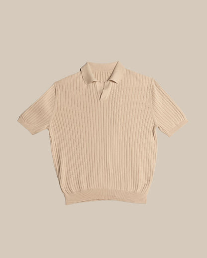 plain-knitted-striped-beige-polo-tee-front-nineteen95